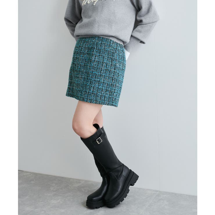 【洗える】ラメツイード&千鳥柄ミニスカート | VIS  | 詳細画像12 