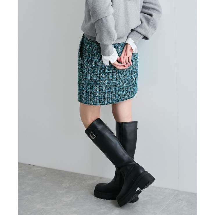 【洗える】ラメツイード&千鳥柄ミニスカート | VIS  | 詳細画像13 