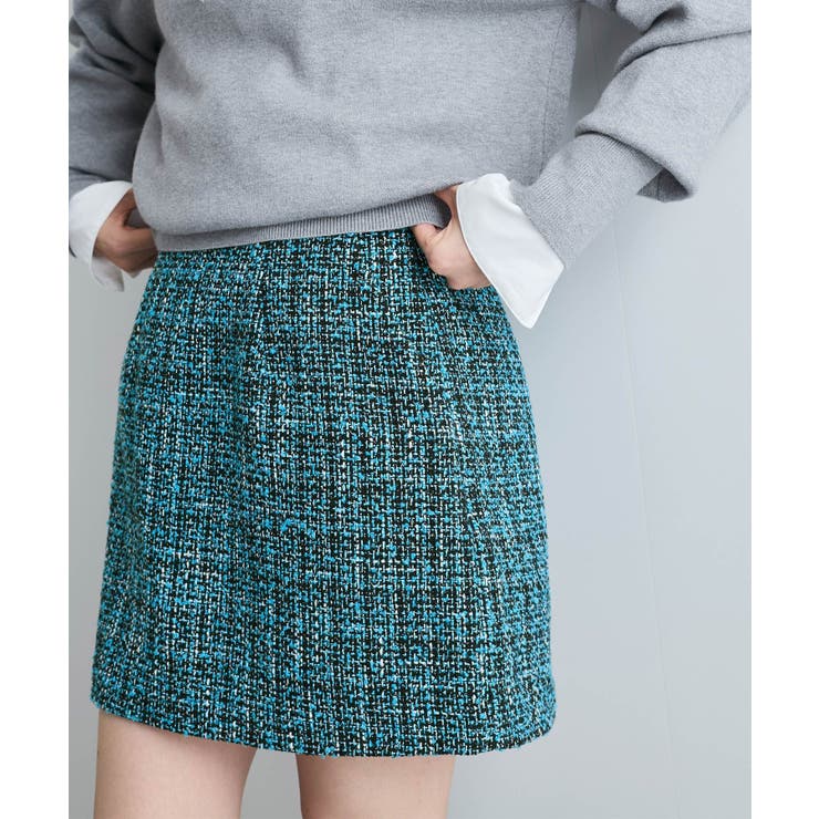 【洗える】ラメツイード&千鳥柄ミニスカート | VIS  | 詳細画像14 