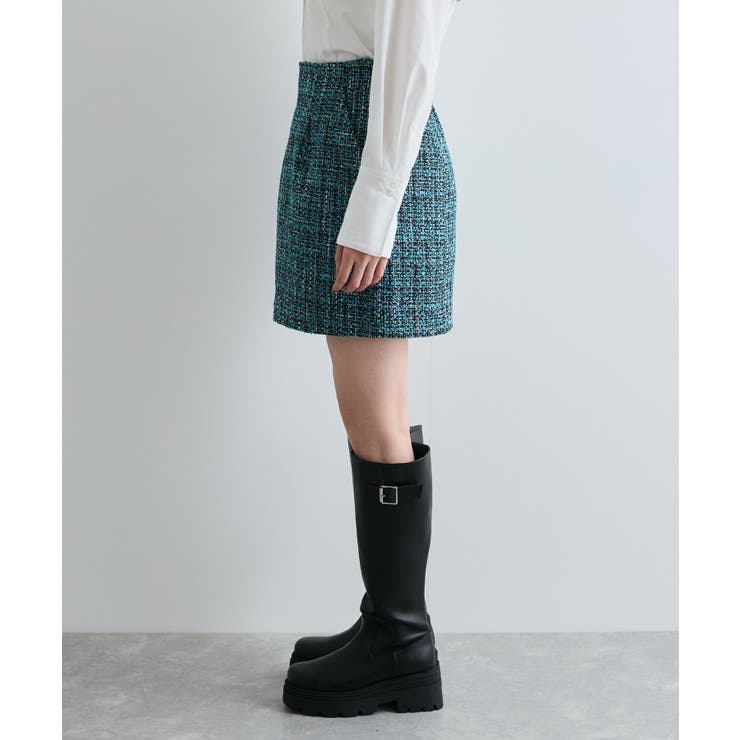 【洗える】ラメツイード&千鳥柄ミニスカート | VIS  | 詳細画像16 