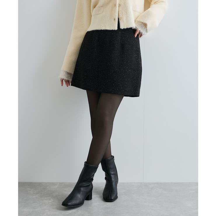 【洗える】ラメツイード&千鳥柄ミニスカート | VIS  | 詳細画像4 