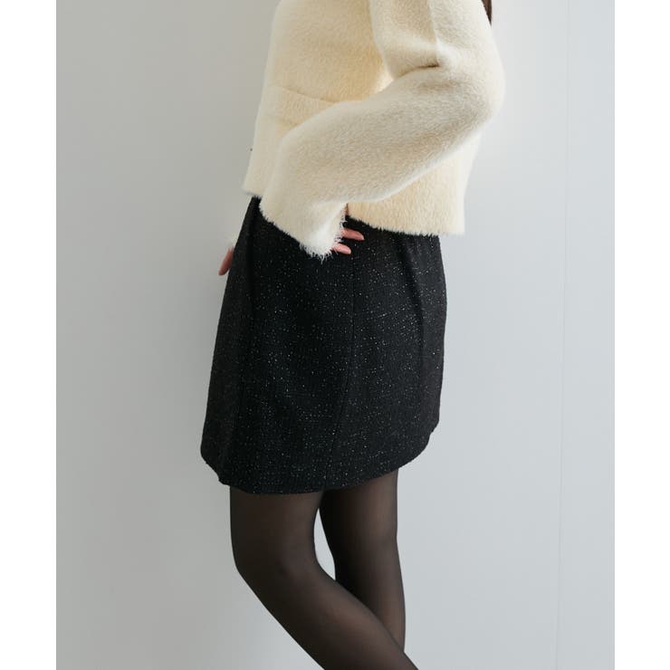 【洗える】ラメツイード&千鳥柄ミニスカート | VIS  | 詳細画像5 