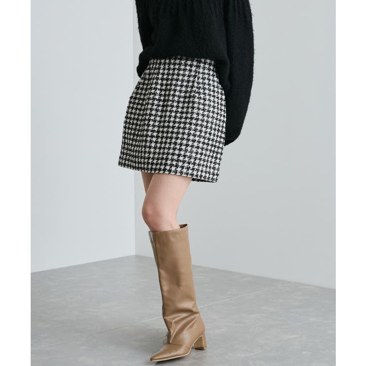 【洗える】ラメツイード&千鳥柄ミニスカート | VIS  | 詳細画像8 