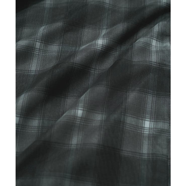 【洗える】チュールプリントチェックスカート | VIS  | 詳細画像19 