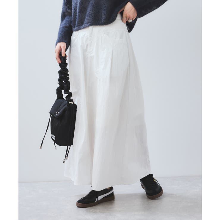 オフホワイト(15) | ウエスト切替デザインフレアスカート | VIS 
