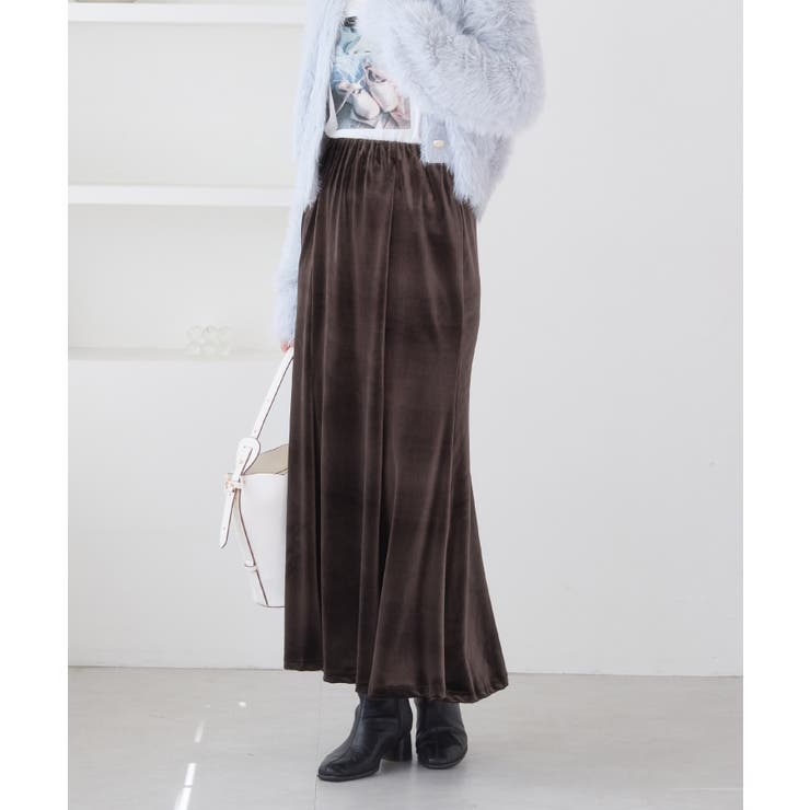 ブラウン(20) | ベロアナロースカート | VIS 