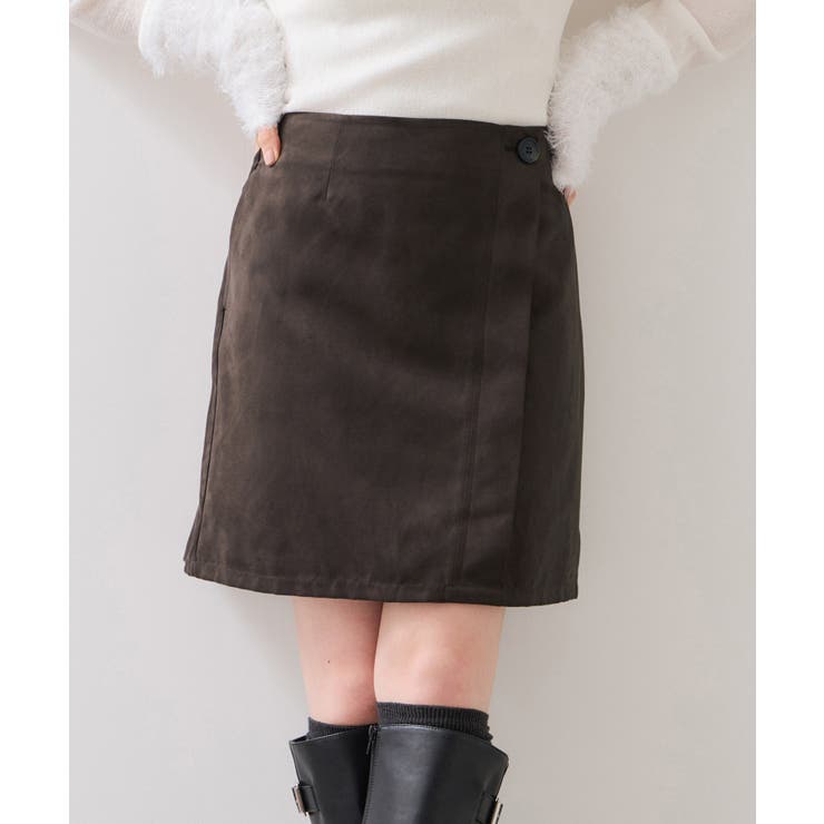 釦ポイントスエードライクミニスカート | VIS  | 詳細画像1 