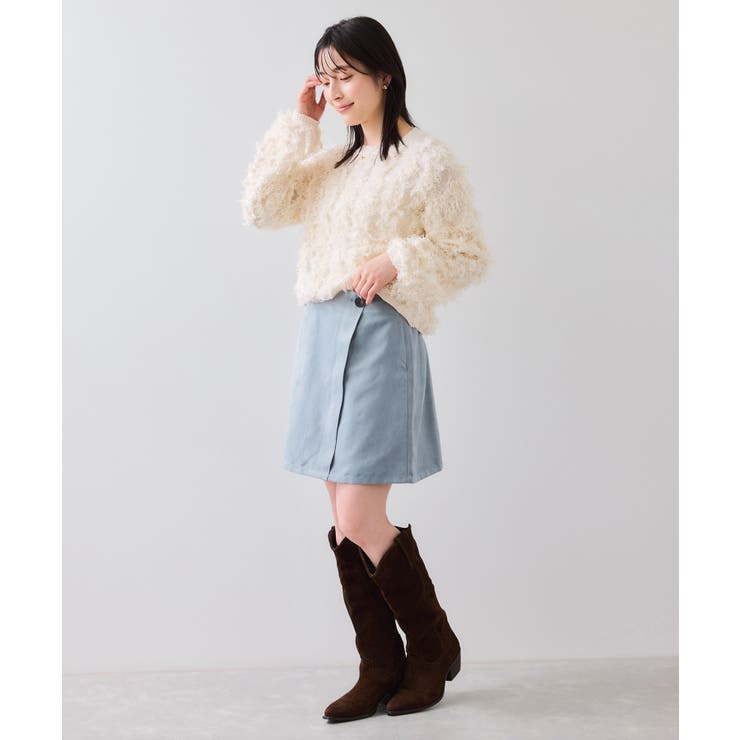 釦ポイントスエードライクミニスカート | VIS  | 詳細画像11 