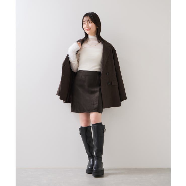 釦ポイントスエードライクミニスカート | VIS  | 詳細画像2 