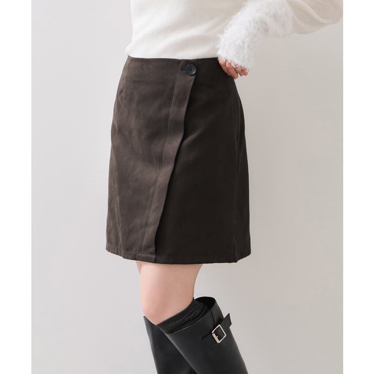釦ポイントスエードライクミニスカート | VIS  | 詳細画像6 