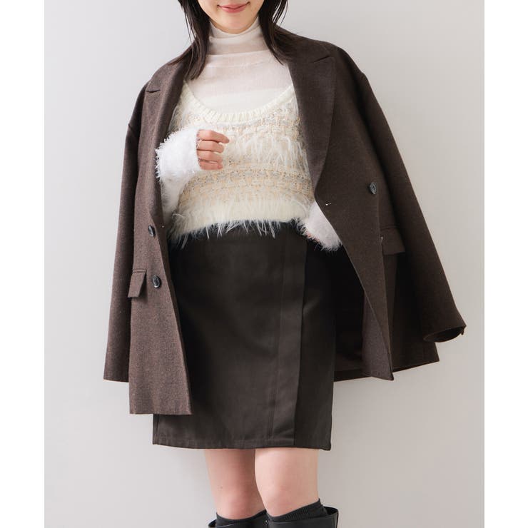 釦ポイントスエードライクミニスカート | VIS  | 詳細画像7 