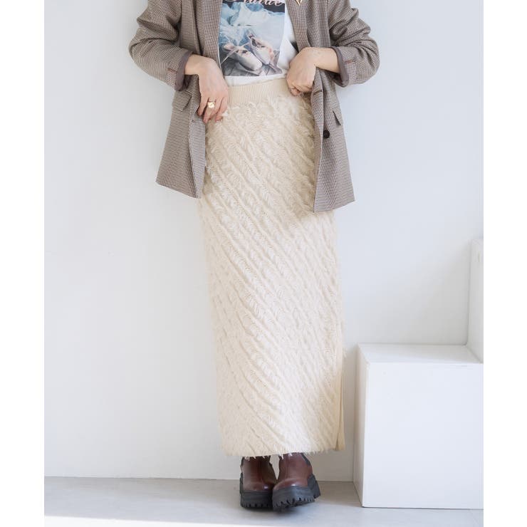 フリンジニットナロースカート | VIS  | 詳細画像1 