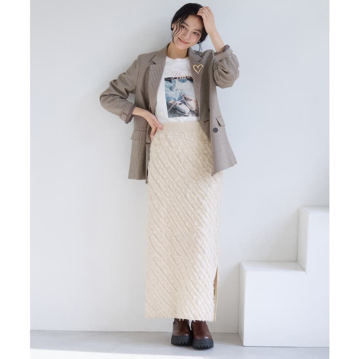 フリンジニットナロースカート | VIS  | 詳細画像2 