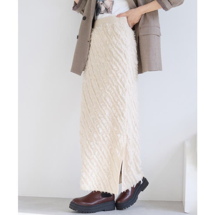 フリンジニットナロースカート | VIS  | 詳細画像3 