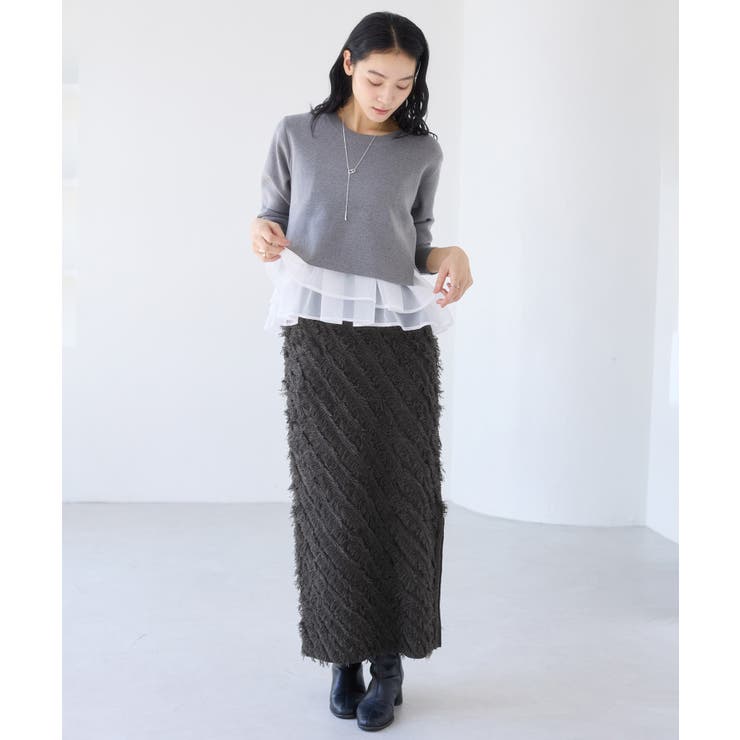 フリンジニットナロースカート | VIS  | 詳細画像6 