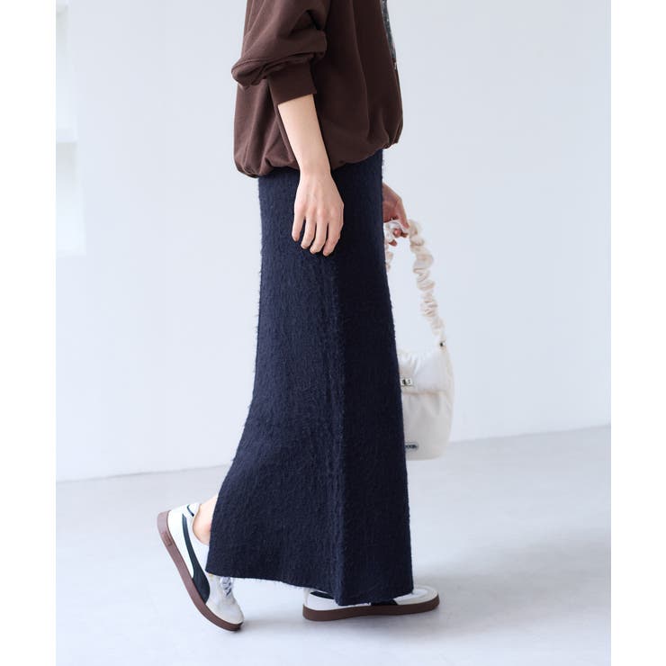 ネイビー(40) | チェックアソートシャギーニットスカート/セットアップ対応 | VIS 