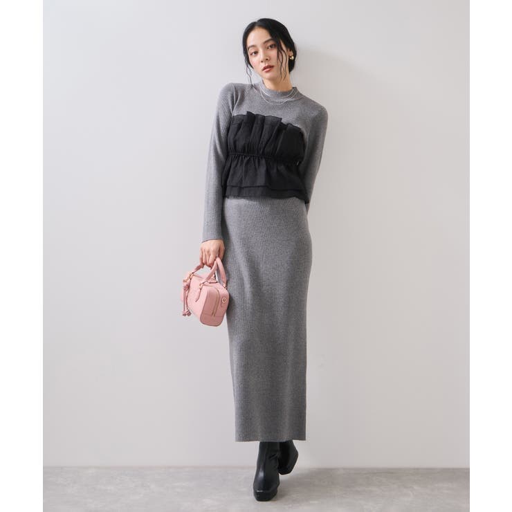 リブニットスカート/セットアップ対応 | VIS  | 詳細画像2 