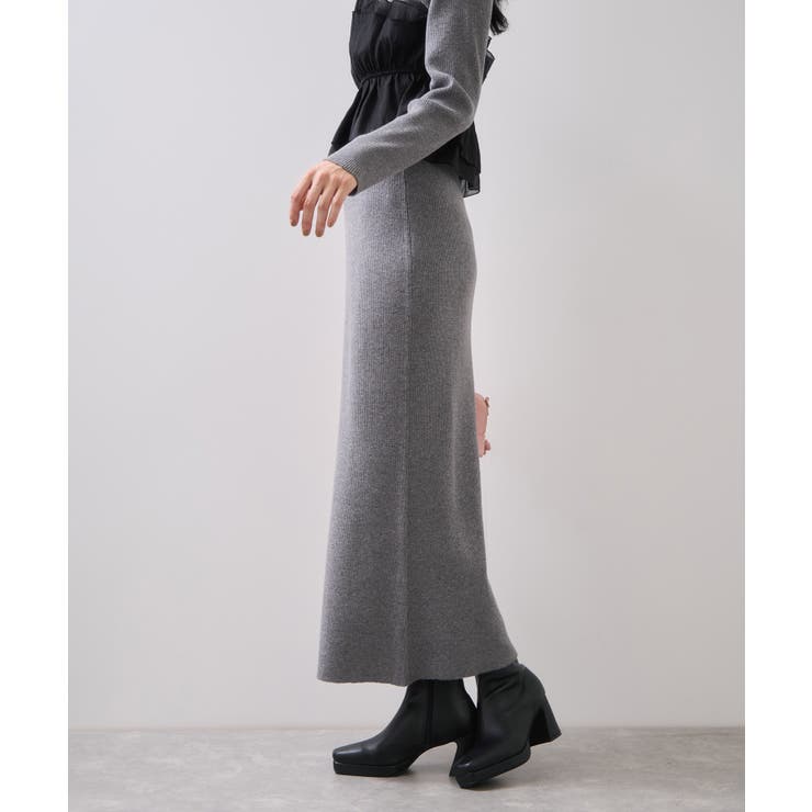 リブニットスカート/セットアップ対応 | VIS  | 詳細画像6 