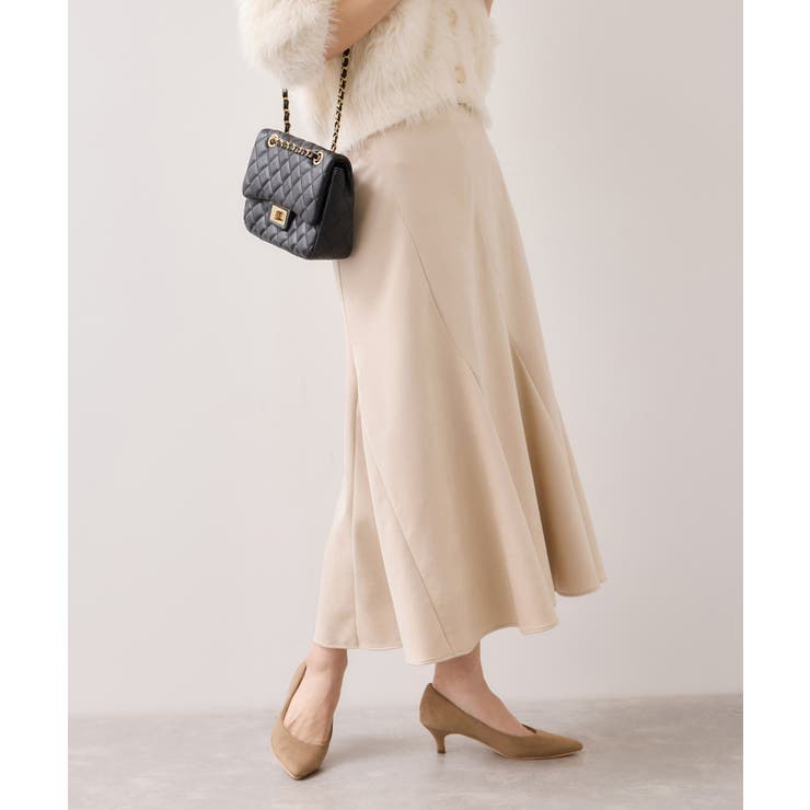 オフホワイト(15) | エスカルゴ切替スエードライクスカート | VIS 