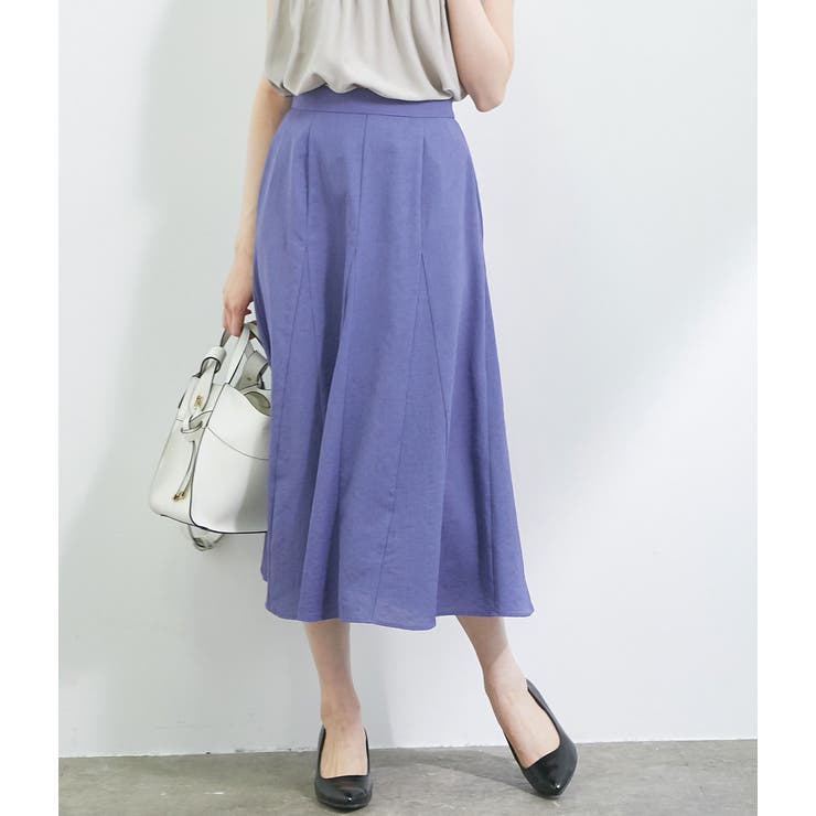 WEB限定】リネンライクフレアスカート[品番：VISW0012490]｜VIS （ビス  