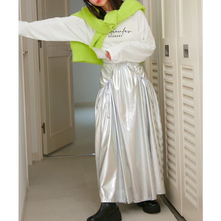 メタリックギャザースカート | VIS  | 詳細画像14 