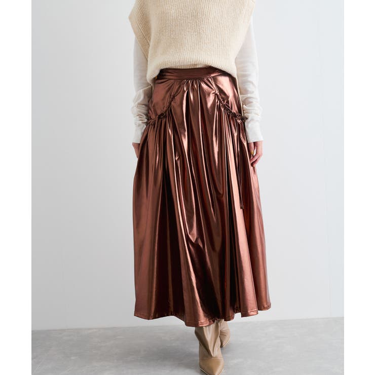 メタリックギャザースカート | VIS  | 詳細画像4 