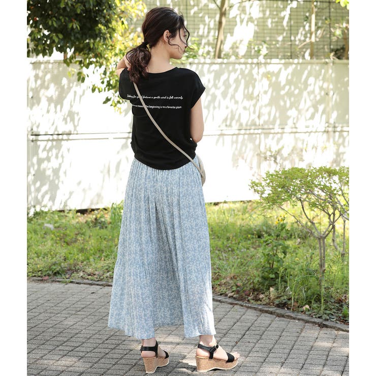 WEB限定】小花柄プリーツロングスカート[品番：VISW0004201
