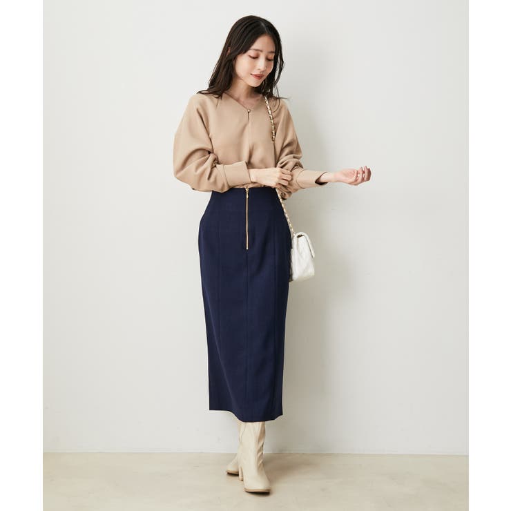【防シワ・洗える】ファスナーIラインスカート | VIS  | 詳細画像3 