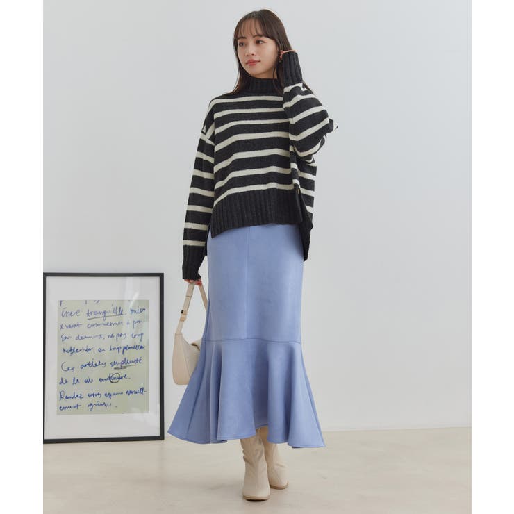 洗える】エコスエードマーメイドロングスカート[品番：VISW0040283