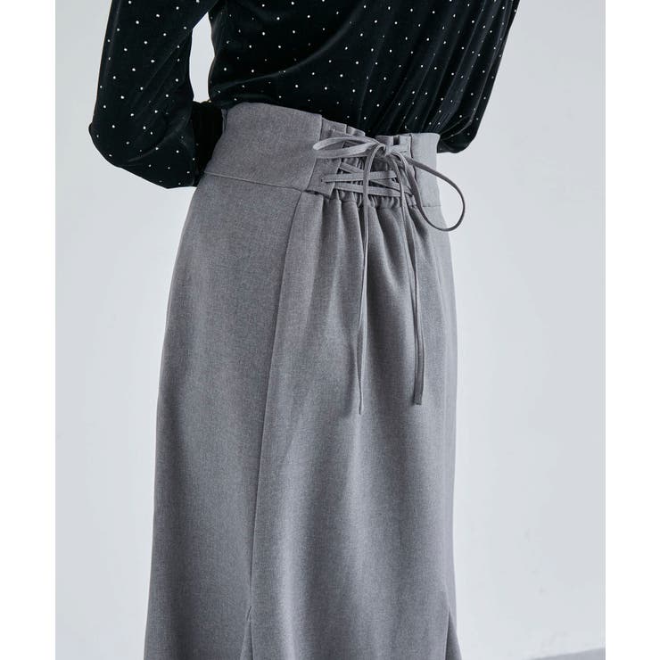 【新色追加】【美easy】ウーリッシュバックレースアップマーメイドスカート【洗え… | VIS  | 詳細画像45 