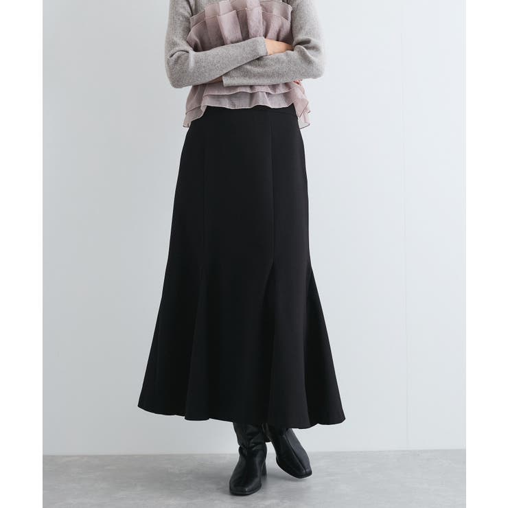 ブラック(01) | 【新色追加】【美easy】ウーリッシュバックレースアップマーメイドスカート【洗え… | VIS 