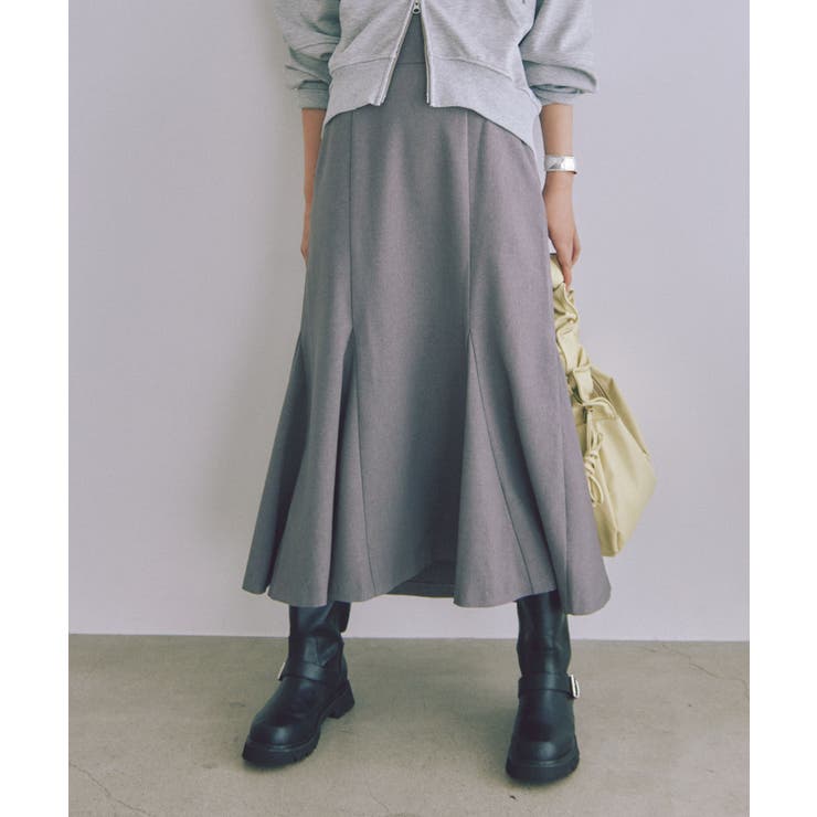 グレー(07) | 【新色追加】【美easy】ウーリッシュバックレースアップマーメイドスカート【洗え… | VIS 