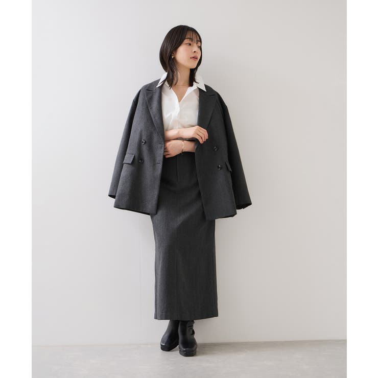 へリンボーンIラインロングスカート/セットアップ対応 | VIS  | 詳細画像12 