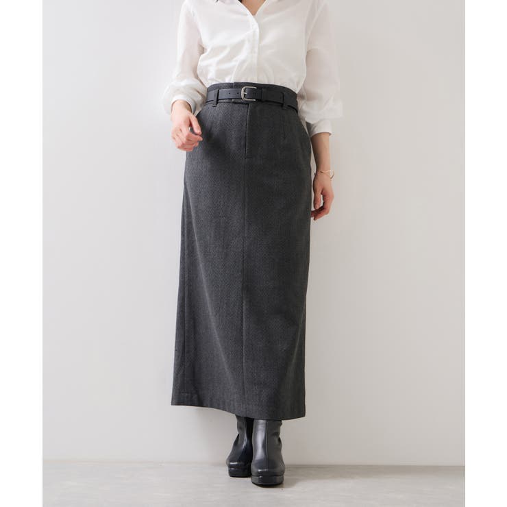 へリンボーンIラインロングスカート/セットアップ対応 | VIS  | 詳細画像14 