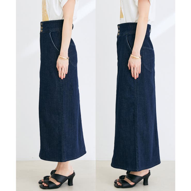 Lee別注】サスペンダー付きデニムタイトスカート[品番 Lee別注】サスペンダー付きデニムタイトスカート[品番