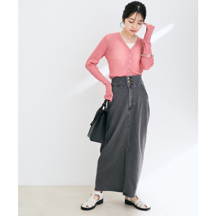 Lee別注】サスペンダー付きデニムタイトスカート[品番