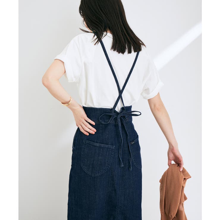 Lee別注】サスペンダー付きデニムタイトスカート[品番