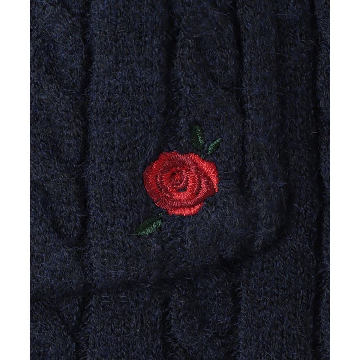 VIS別注モデルローズ刺繍ポロケーブルニットスカート | VIS  | 詳細画像18 
