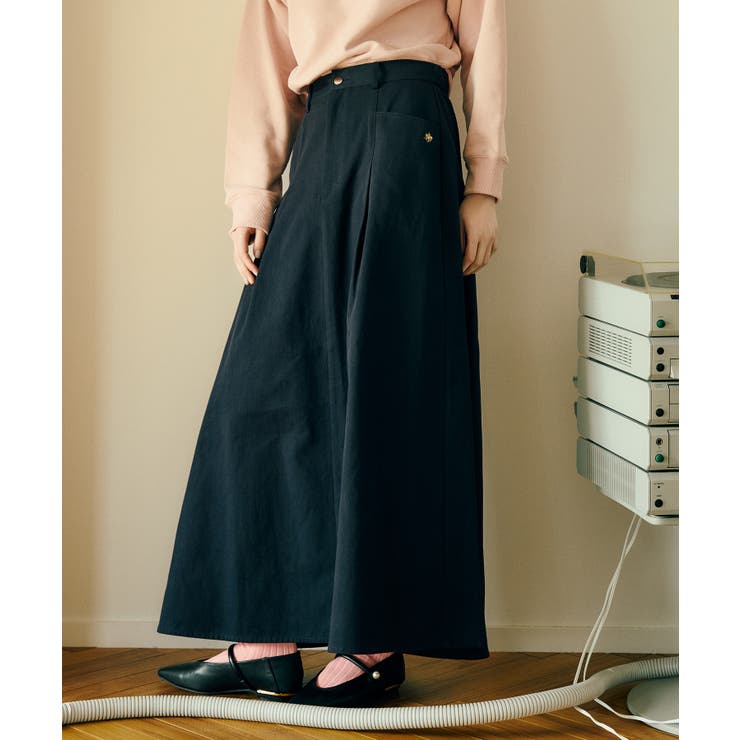 ネイビー(40) | 【POLO BCS】タックフレアスカート | VIS 