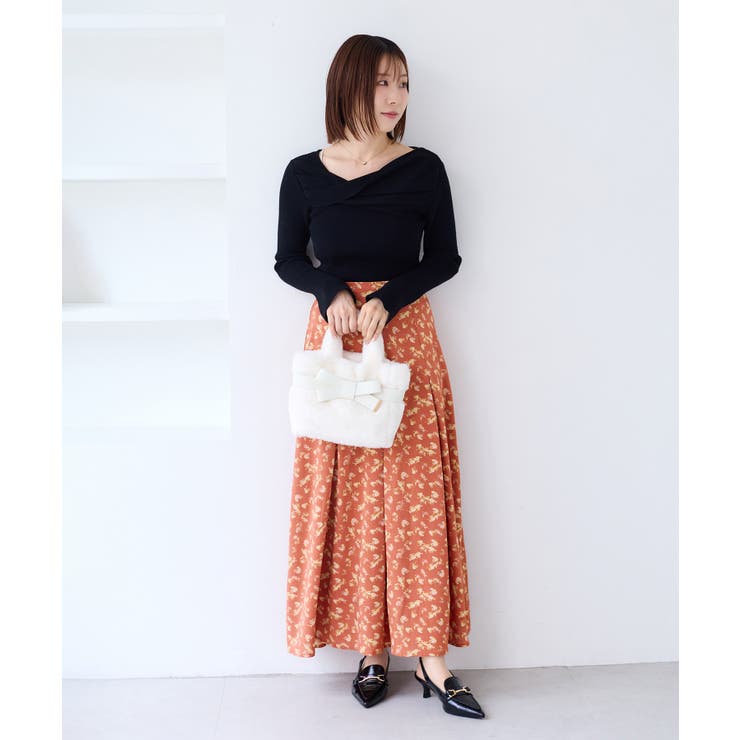 【WEB限定】アソート柄セミフレアロングスカート | VIS  | 詳細画像12 