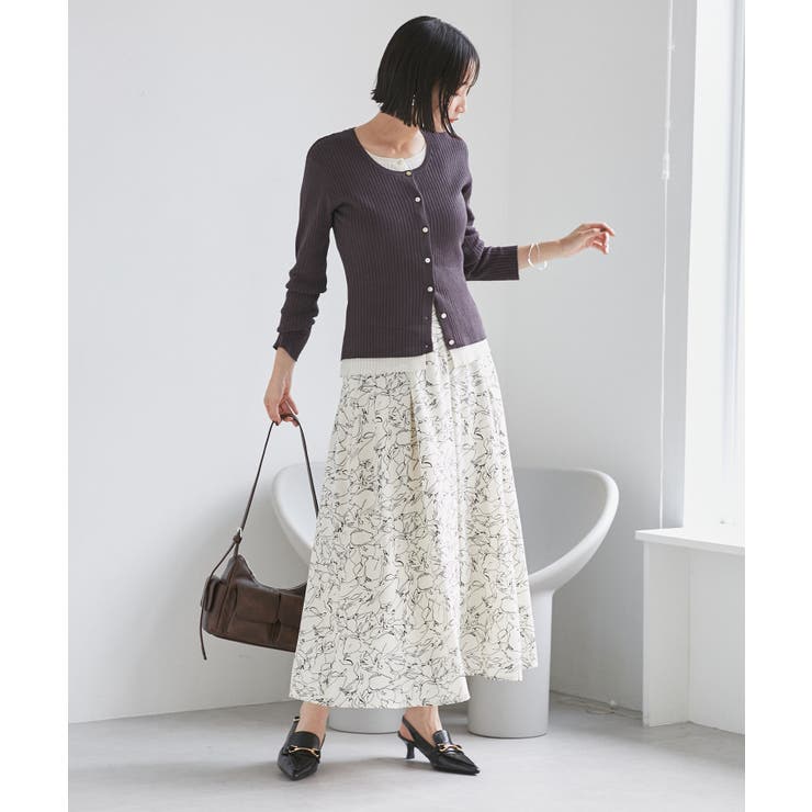 【WEB限定】アソート柄セミフレアロングスカート | VIS  | 詳細画像17 