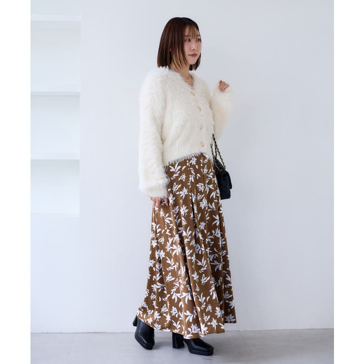 【WEB限定】アソート柄セミフレアロングスカート | VIS  | 詳細画像2 