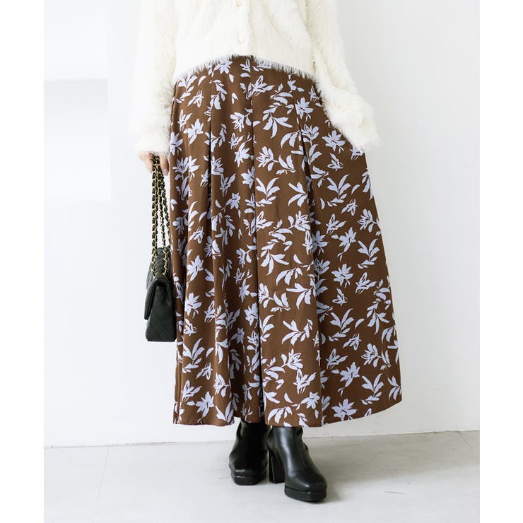 【WEB限定】アソート柄セミフレアロングスカート | VIS  | 詳細画像3 