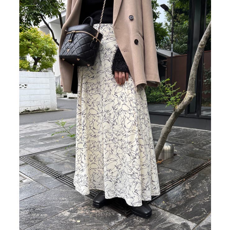 【WEB限定】アソート柄セミフレアロングスカート | VIS  | 詳細画像40 