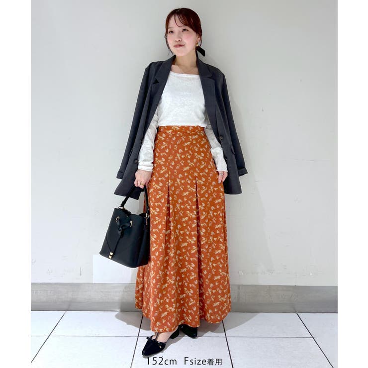 【WEB限定】アソート柄セミフレアロングスカート | VIS  | 詳細画像43 