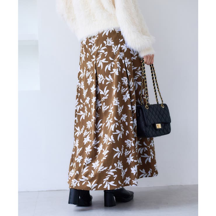 【WEB限定】アソート柄セミフレアロングスカート | VIS  | 詳細画像5 