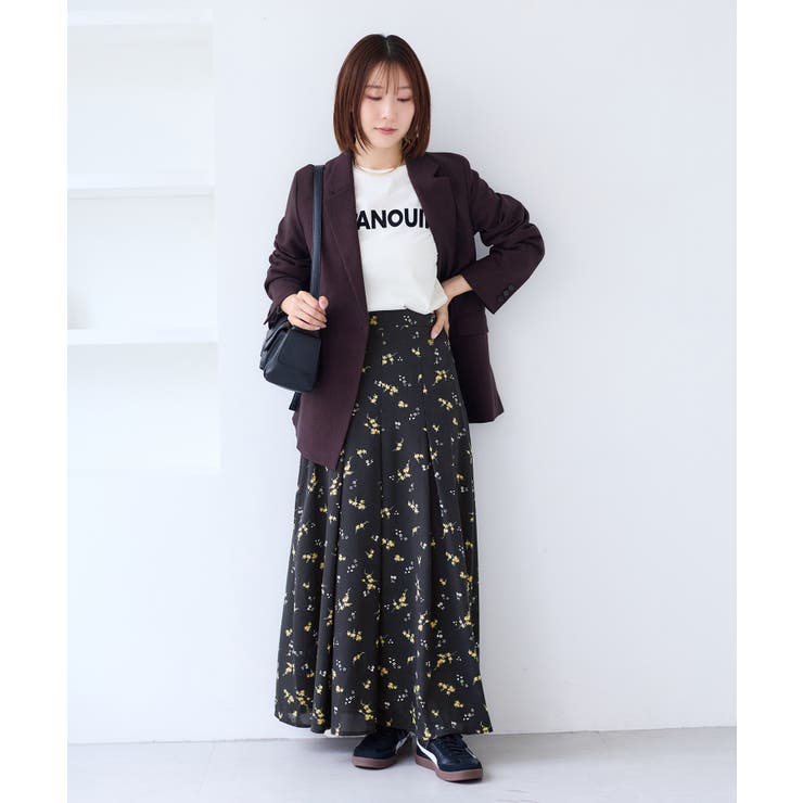 【WEB限定】アソート柄セミフレアロングスカート | VIS  | 詳細画像6 