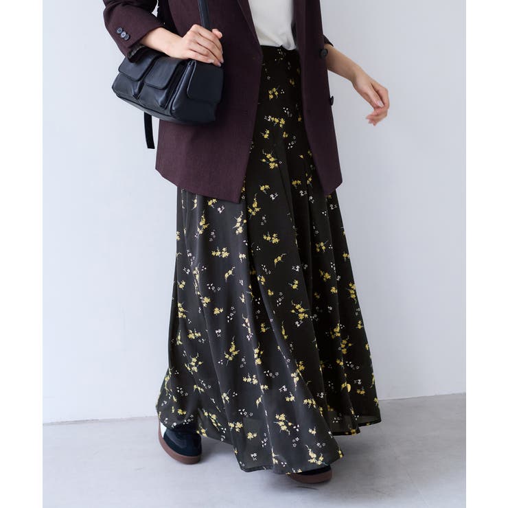 【WEB限定】アソート柄セミフレアロングスカート | VIS  | 詳細画像7 