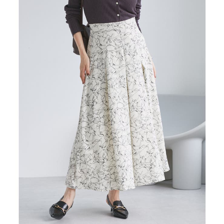 キナリ系(17) | 【WEB限定】アソート柄セミフレアロングスカート | VIS 