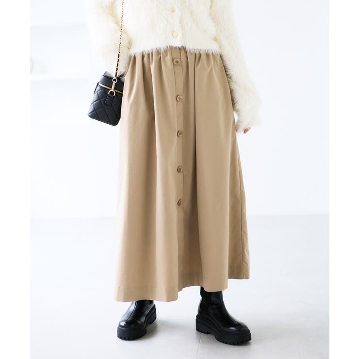 【WEB限定】フロントボタンフレアスカート | VIS  | 詳細画像1 